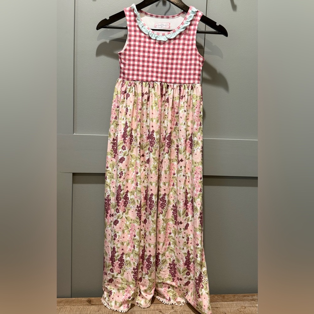 SweetHoney Red and White Sleeveless Sundress with Pleated Ruffles